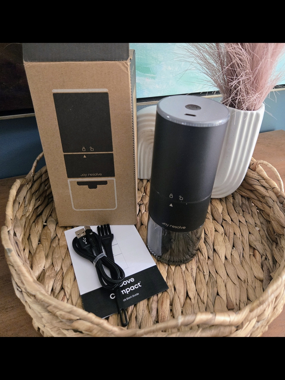 Joy Resolve Groove Compact Electric Coffee Grinder Black NIB